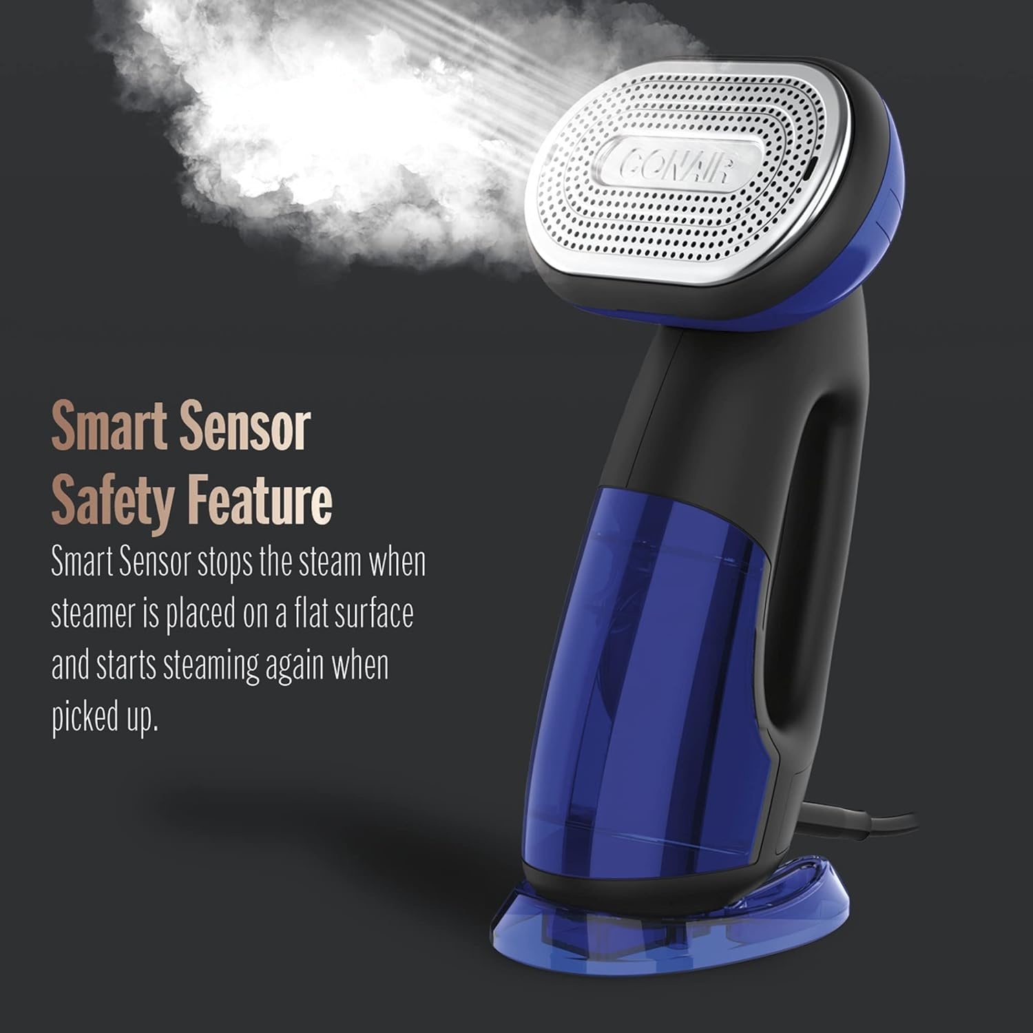 image:imageConair 2in1 Handheld Steamer and Iron for Clothes Turbo ExtremeSteam 1875W Garment Steamer and Clothing IronBlack Blue Versatile vertical or horizontal steam iron with smart sensor and 4 steam levels Blue Model GS108One Size Pack of 2