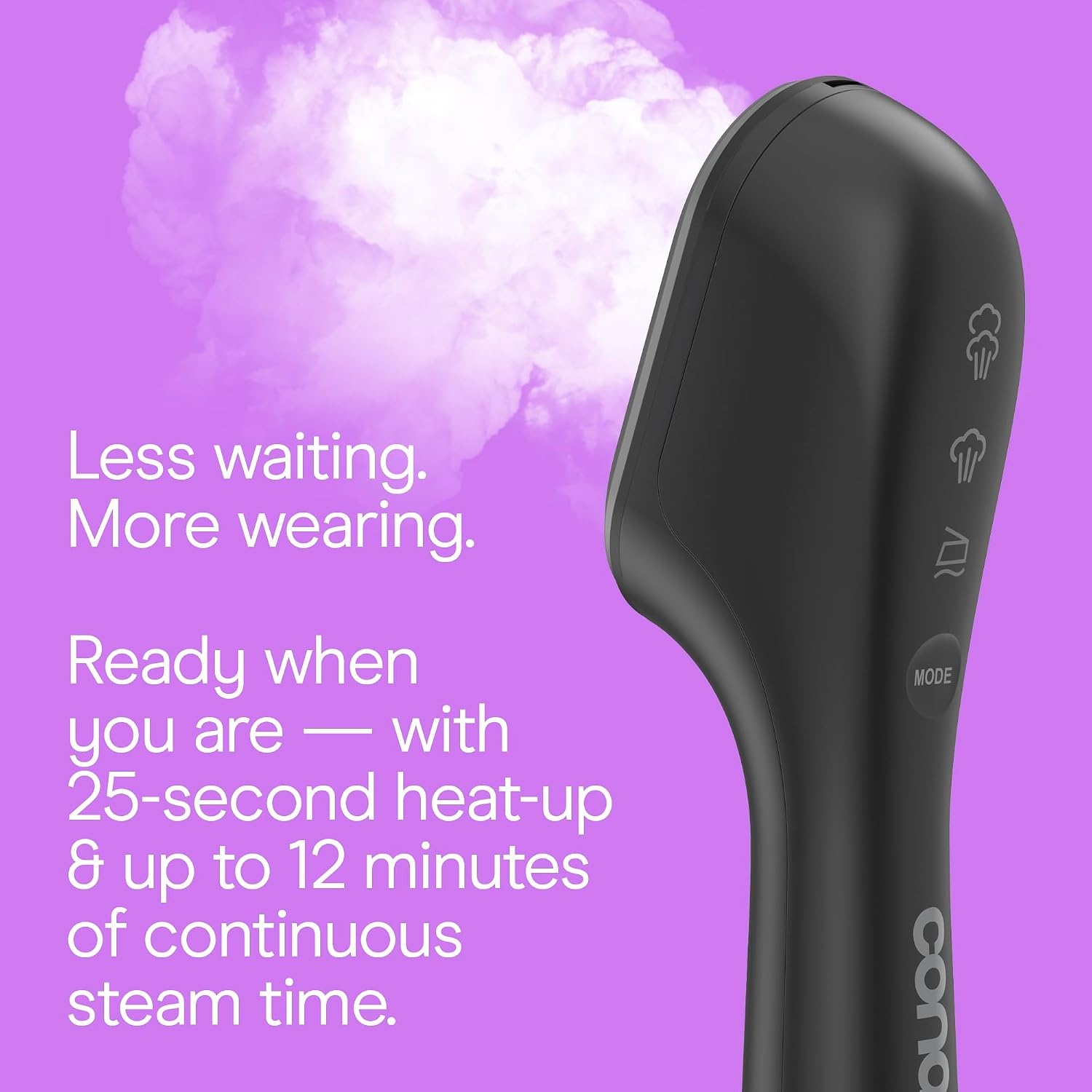 image:imageConair 2in1 Steam amp Iron Garment Wand with 25 Second Heatup Handheld Steamer with Ceramic Soleplate and 12 Minutes Steam Time Portable Travel Clothes Steamer for Wrinkles Black GS47BL
