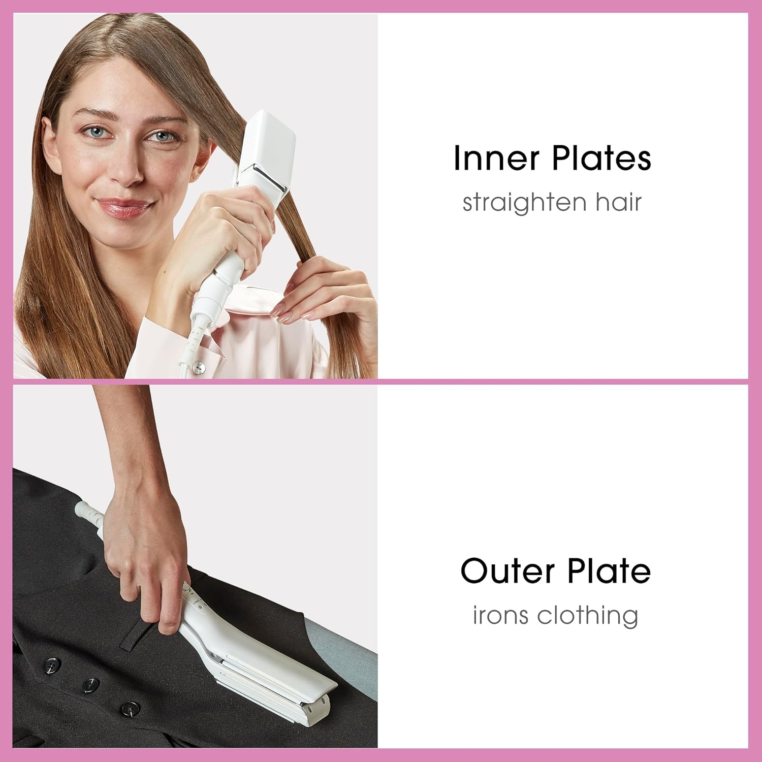 image:imageConair 2in1 Travel and Flat Mini Iron for Clothes Hair Straightener2in1 ClothingHair Iron