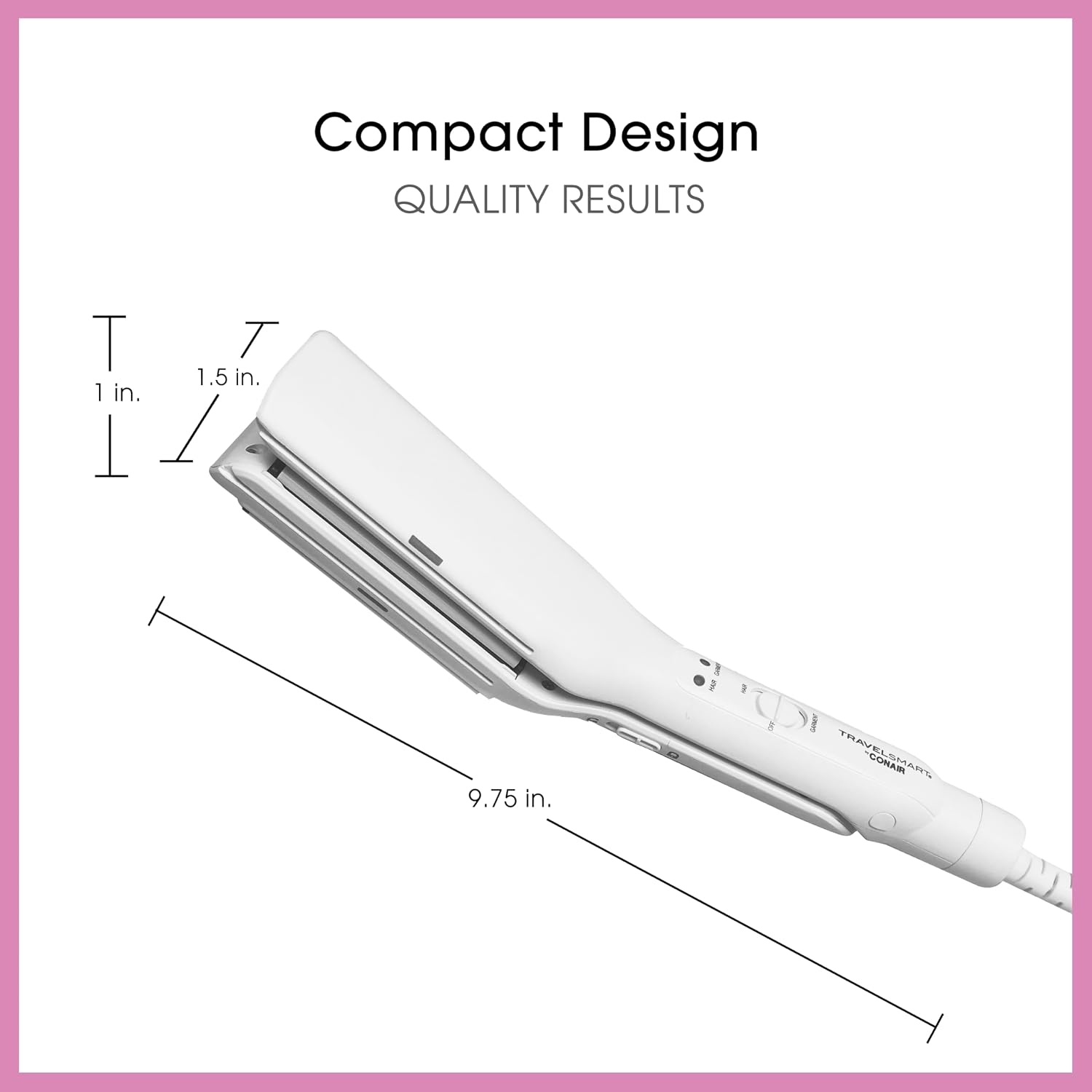 image:imageConair 2in1 Travel and Flat Mini Iron for Clothes Hair Straightener2in1 ClothingHair Iron