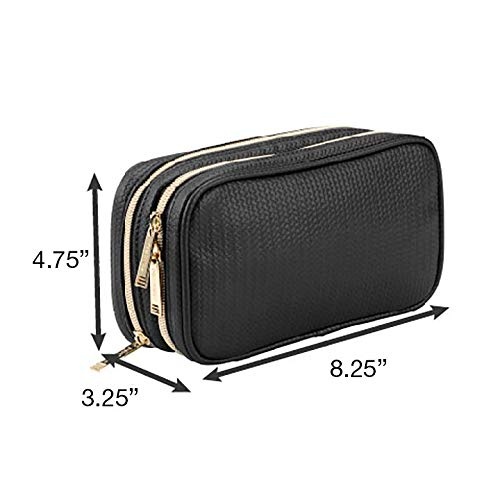 image:imageConair 5 Piece Toiletry and Cosmetic Bag Set Under 30 Includes 1 Large Weekender Bag and 4 Organizer Bags in Blue Swirl Prints Pack of 2Black
