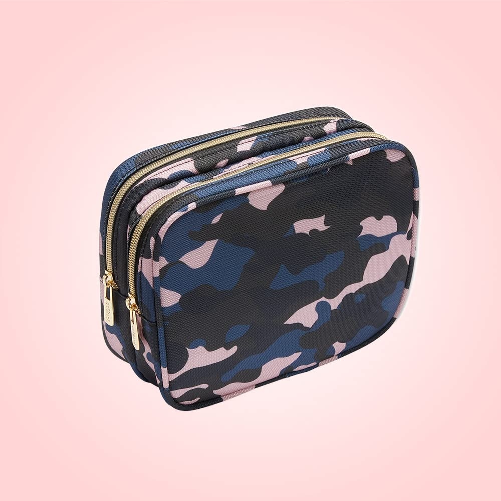 image:imageConair 5 Piece Toiletry and Cosmetic Bag Set Under 30 Includes 1 Large Weekender Bag and 4 Organizer Bags in Blue Swirl Prints Pack of 2Blue Pink Black Camo