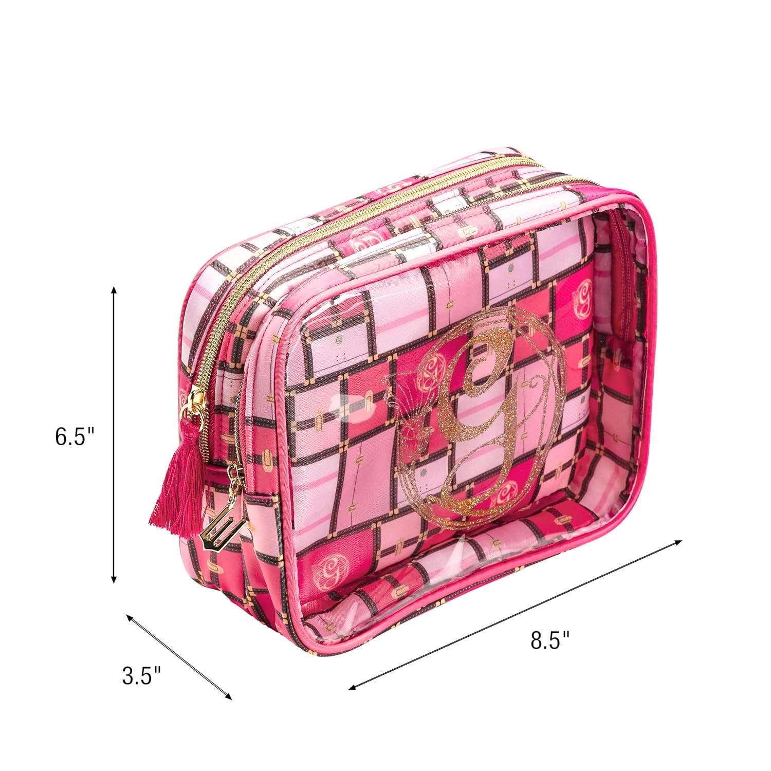 image:imageConair 5 Piece Toiletry and Cosmetic Bag Set Under 30 Includes 1 Large Weekender Bag and 4 Organizer Bags in Blue Swirl Prints Pack of 2Glinda Pink
