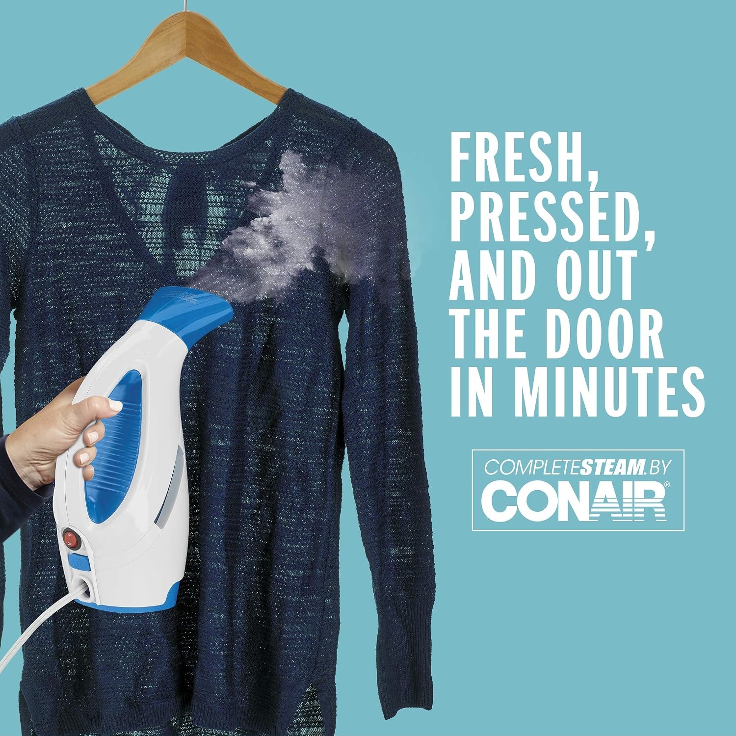 image:imageConair CompleteSteam 1100 Watt Handheld Fabric Steamer with CordReel White