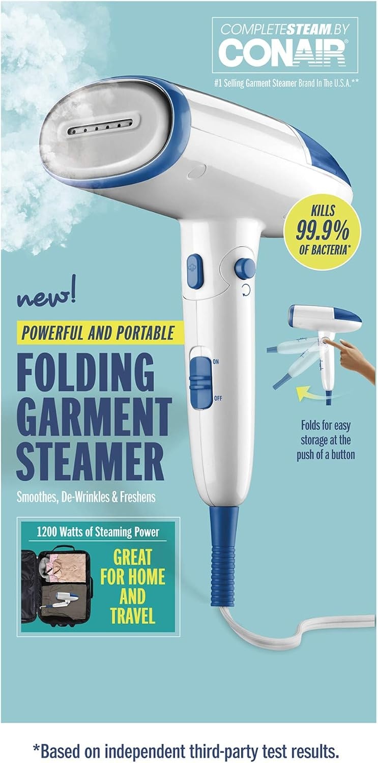 image:imageConair CompleteSteam Handheld Folding Handle Fabric Steamer