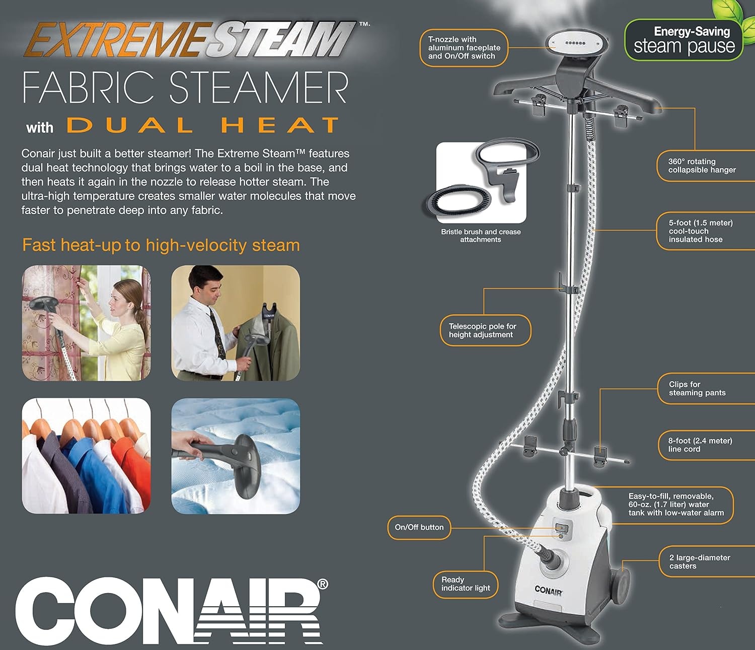 image:imageConair ExtremeSteam 1800 Watt Upright Fabric Steamer