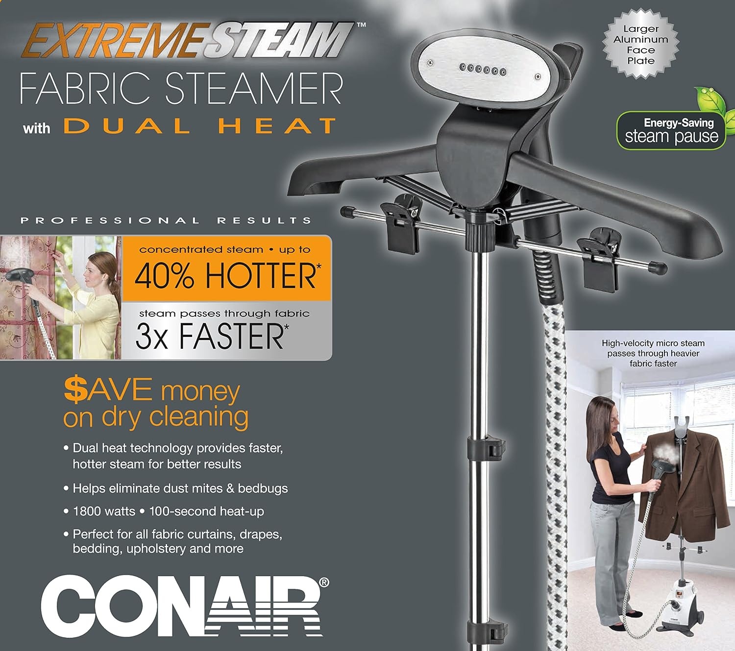 image:imageConair ExtremeSteam 1800 Watt Upright Fabric Steamer