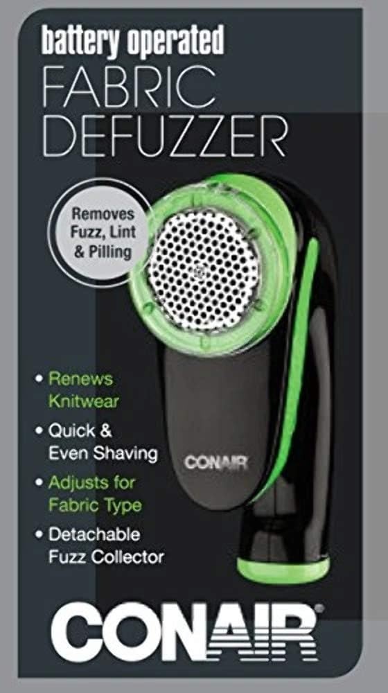 image:imageConair Fabric Defuzzer Shaver Battery Operated Black Lime GreenBlack Lime Green