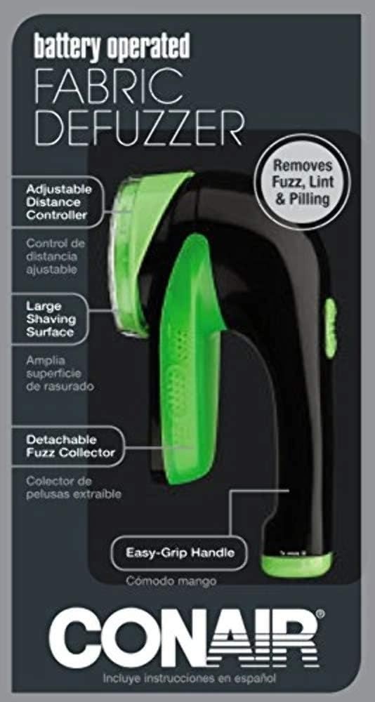 image:imageConair Fabric Defuzzer Shaver Battery Operated Black Lime GreenBlack Lime Green
