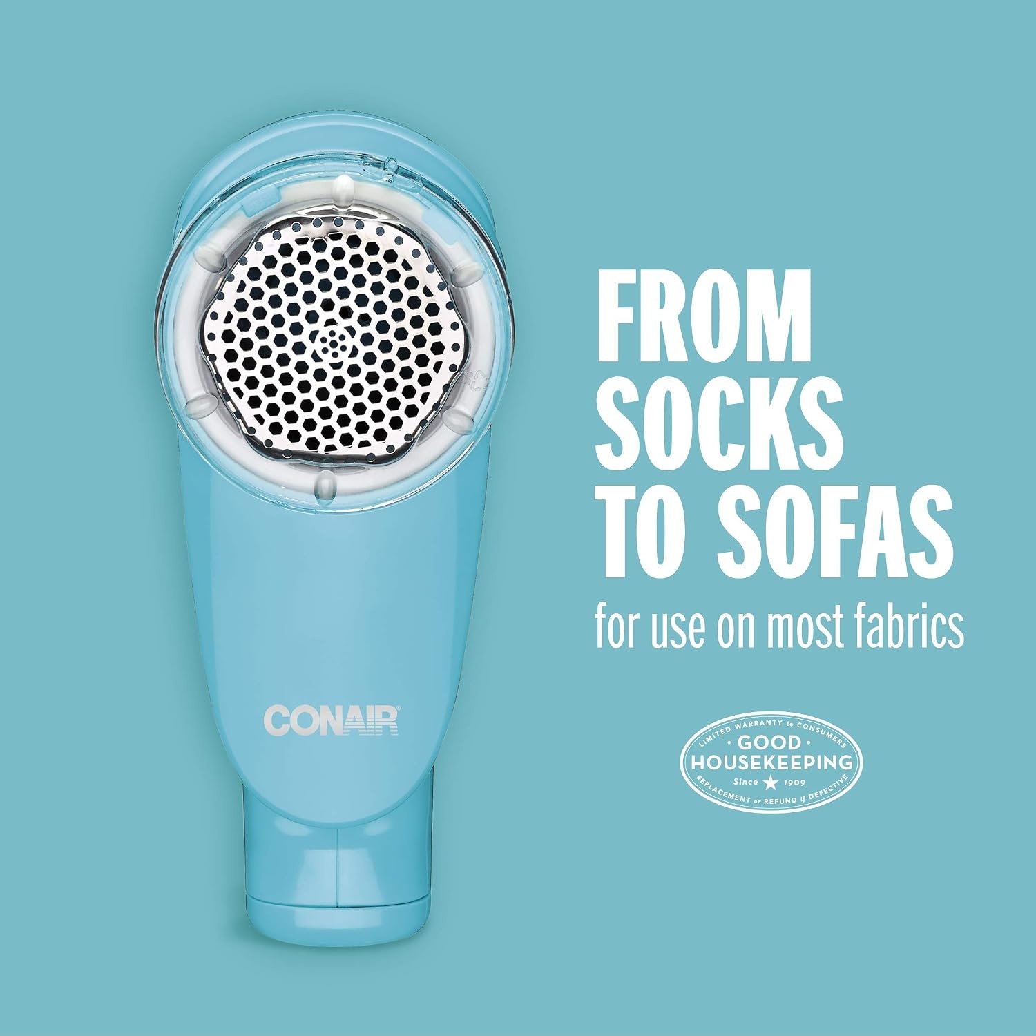 image:imageConair Fabric Shaver and Lint Remover Battery Operated Portable Fabric Shaver Blue