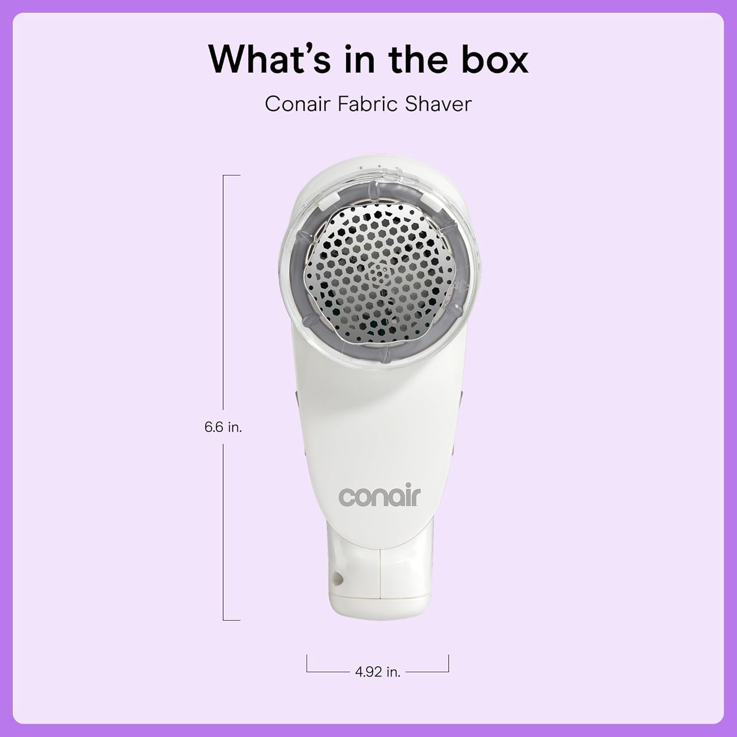 image:imageConair Fabric Shaver and Lint Remover Rechargeable Portable Clothes Shaver with 3 Settings Fuzz Remover for Sweaters Clothing and Furniture Large 2Inch Shaving Head WhitePack of 1
