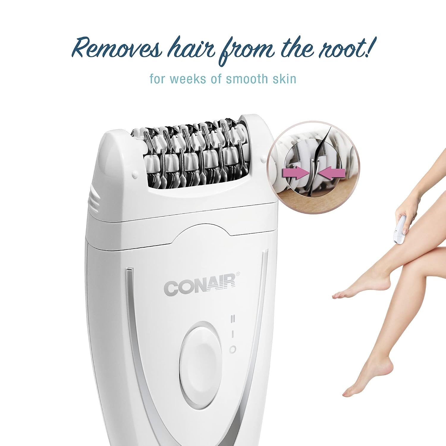 image:imageConair Full Body Epilator amp Hair Removal for Women CordlessRechargeable Perfect for Total BodyEpilator with Sensitive Skin Attachment
