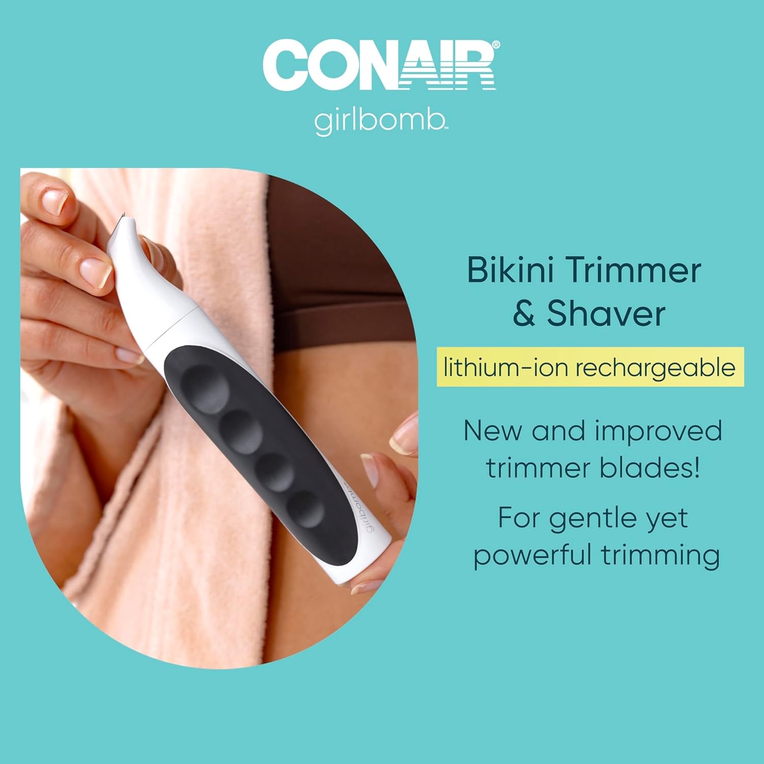 image:imageConair GIRLBOMB Bikini Trimmer for Women Trimmer for Women Electric Shaver Set for Women WetDry Lithium Ion Rechargeable