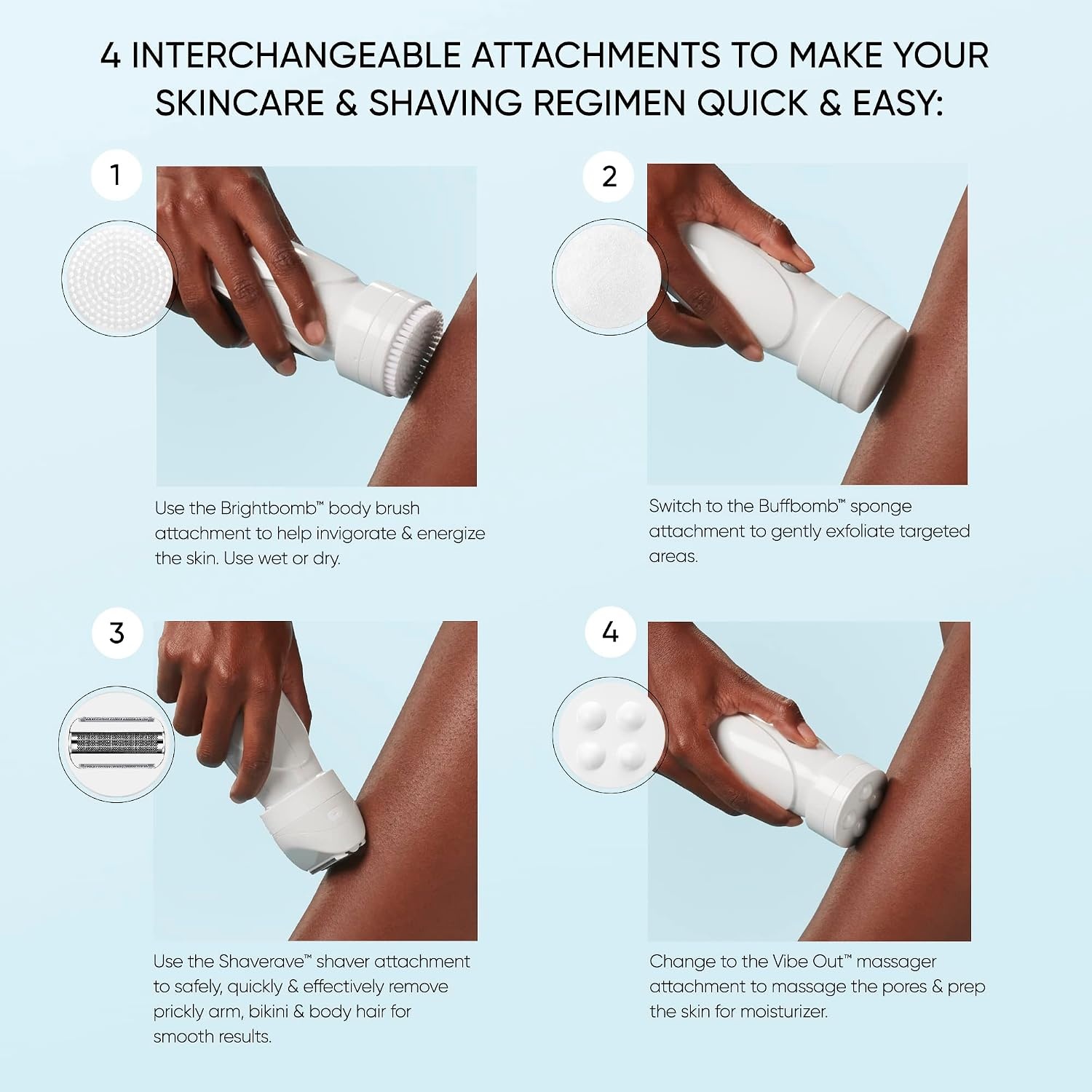 image:imageConair GIRLBOMB Shaver for Women and Body Buffer WetDry Lithium Ion Rechargeable