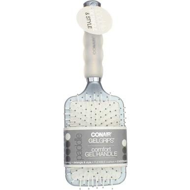 image:imageConair Gel Grips Paddle Hair Brush Assorted Colors Pack of 2
