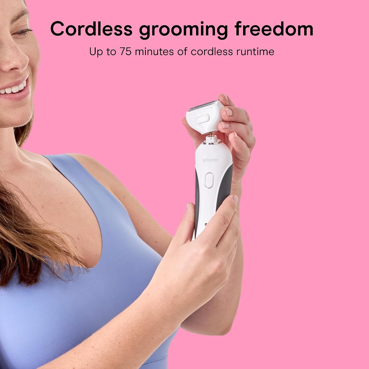 image:imageConair Girlbomb AllinOne Shave amp Trim System Foil Shaver and DualBlade Face amp Eyebrow Trimmer Bikini Trimmer for Women Gentle Hair Removal LithiumIon Rechargeable with USB Charging Cord White