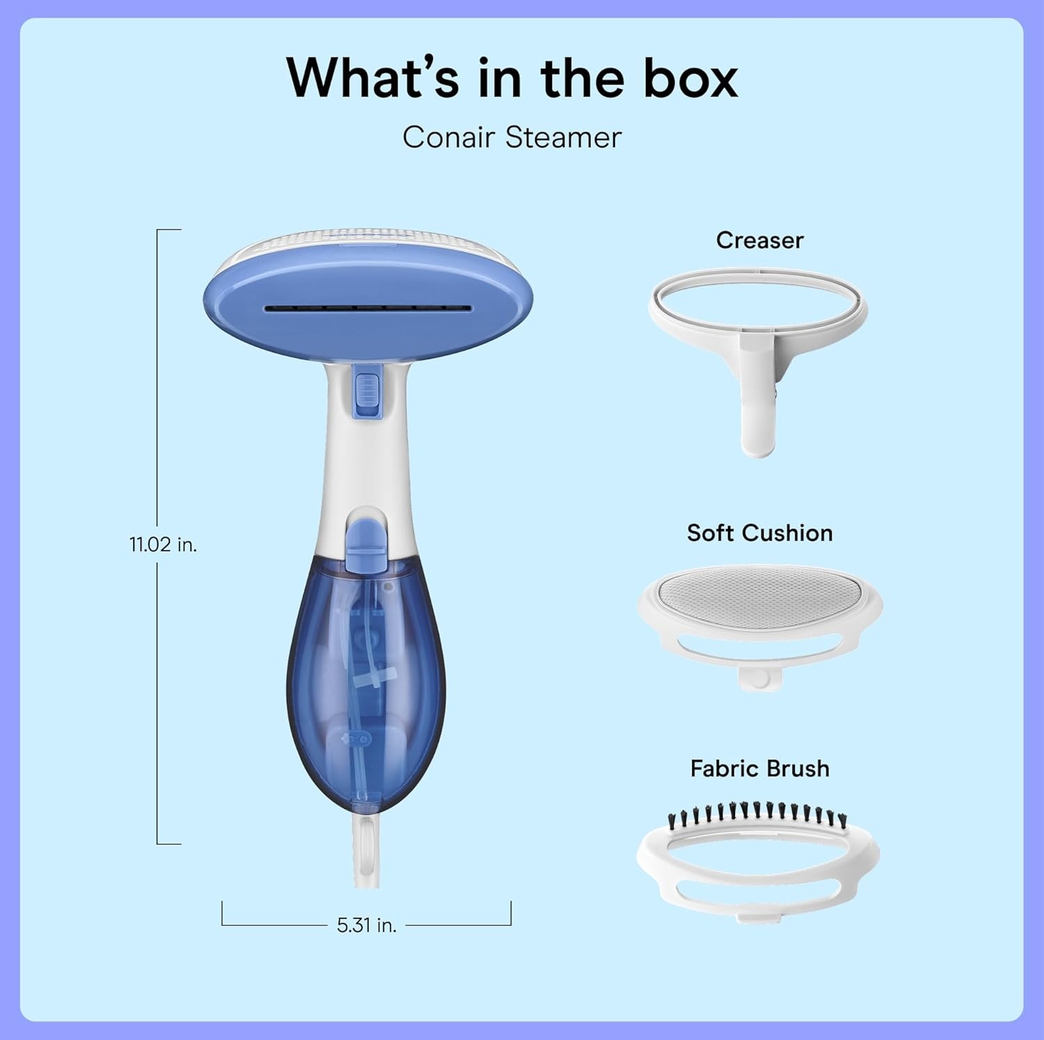 image:imageConair Handheld Garment Steamer for Clothes ExtremeSteam 1200W Portable Handheld DesignWhiteLight GreenWhite Blue