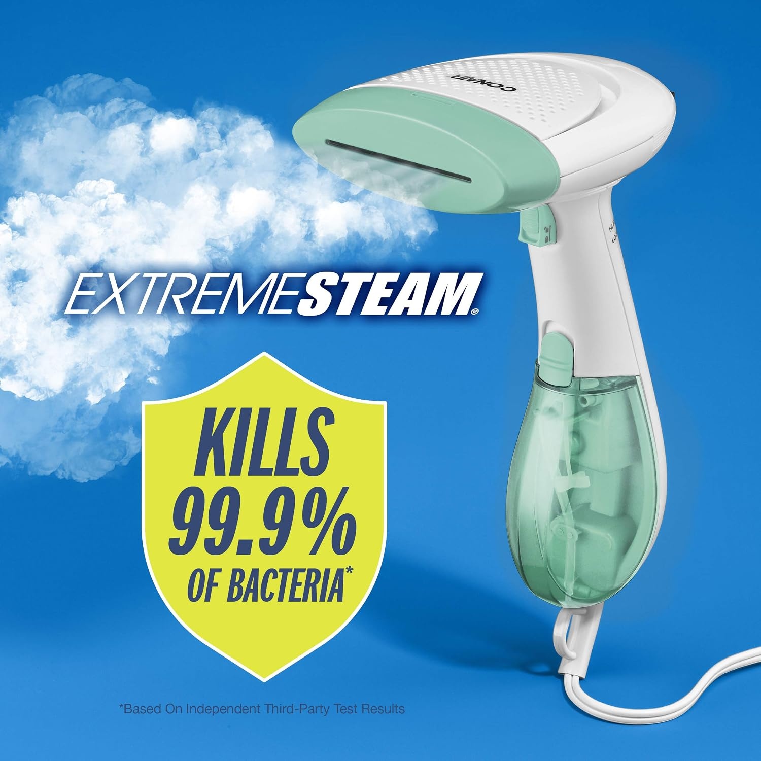 image:imageConair Handheld Garment Steamer for Clothes ExtremeSteam 1200W Portable Handheld DesignWhiteLight GreenWhite Mint Green