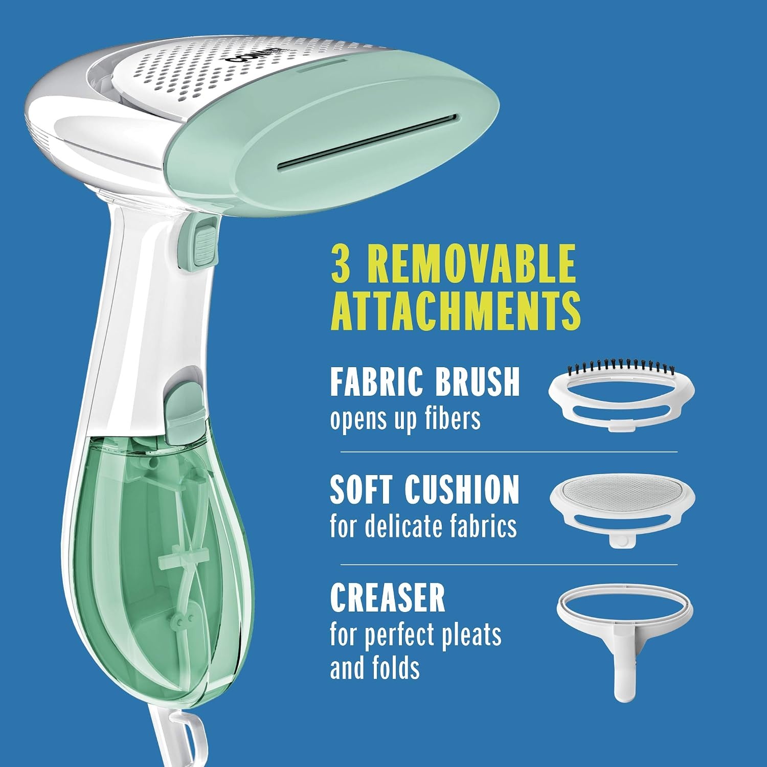 image:imageConair Handheld Garment Steamer for Clothes ExtremeSteam 1200W Portable Handheld DesignWhiteLight GreenWhite Mint Green
