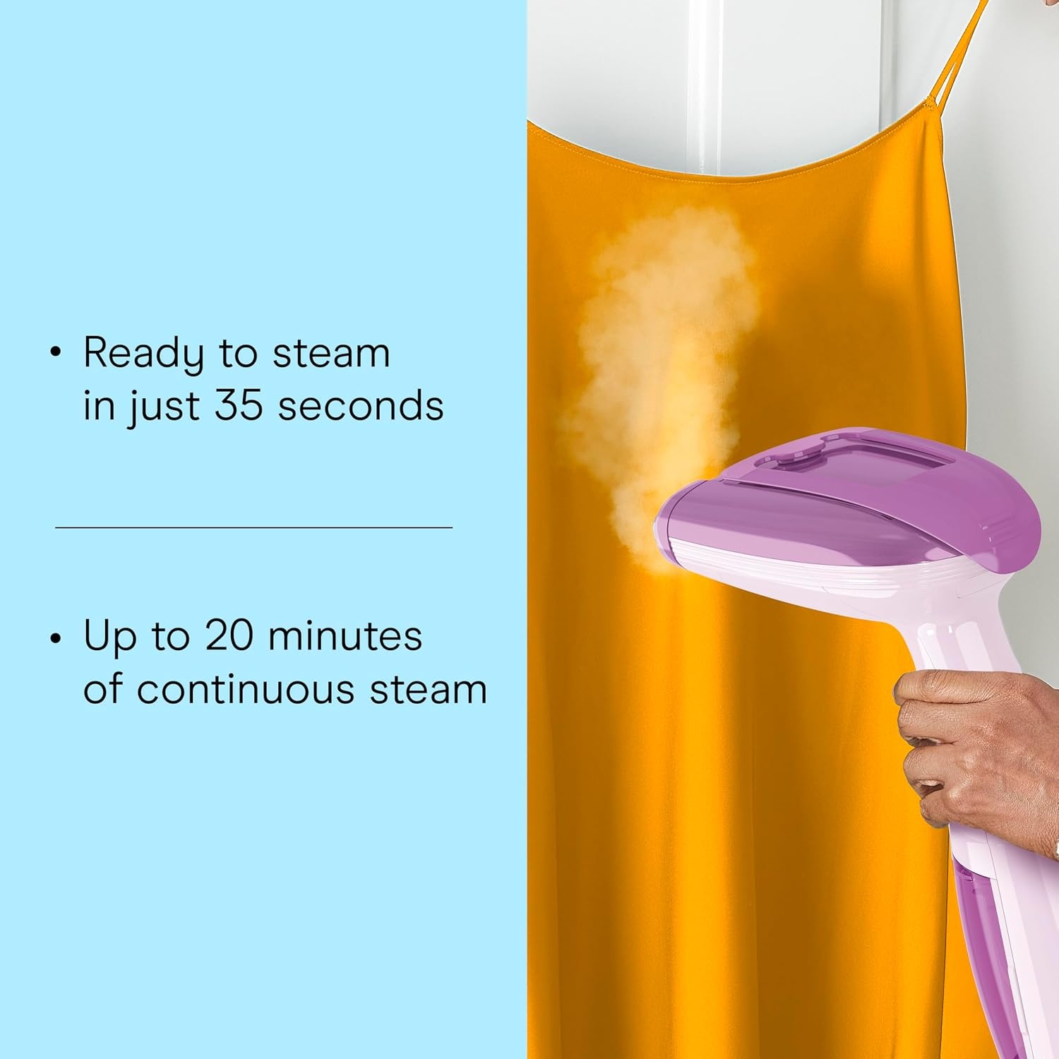 image:imageConair Handheld Garment Steamer for Clothes Turbo ExtremeSteam 1875W Fabric Steamer Portable Handheld Design Strong Penetrating Steam Amazon Exclusive Purple