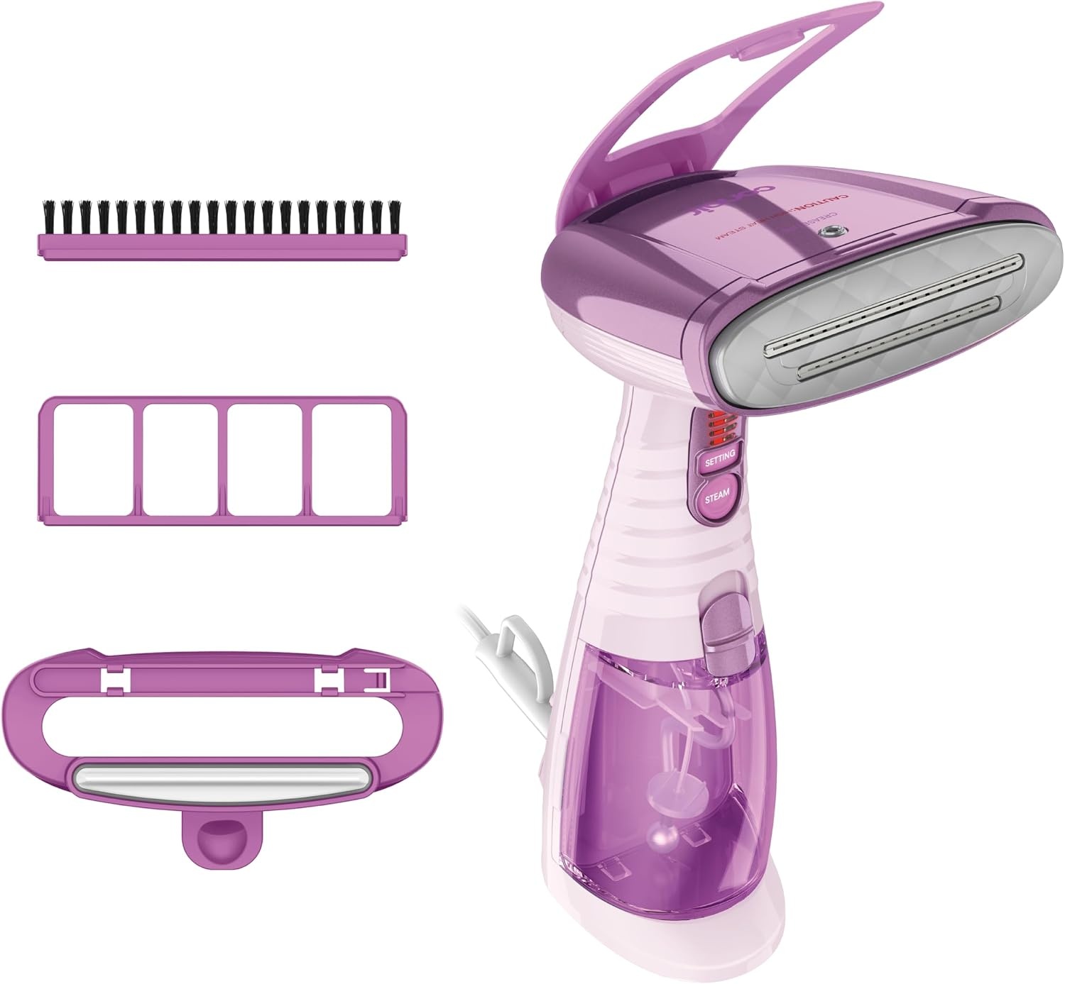 image:imageConair Handheld Garment Steamer for Clothes Turbo ExtremeSteam 1875W Fabric Steamer Portable Handheld Design Strong Penetrating Steam Amazon Exclusive Purple