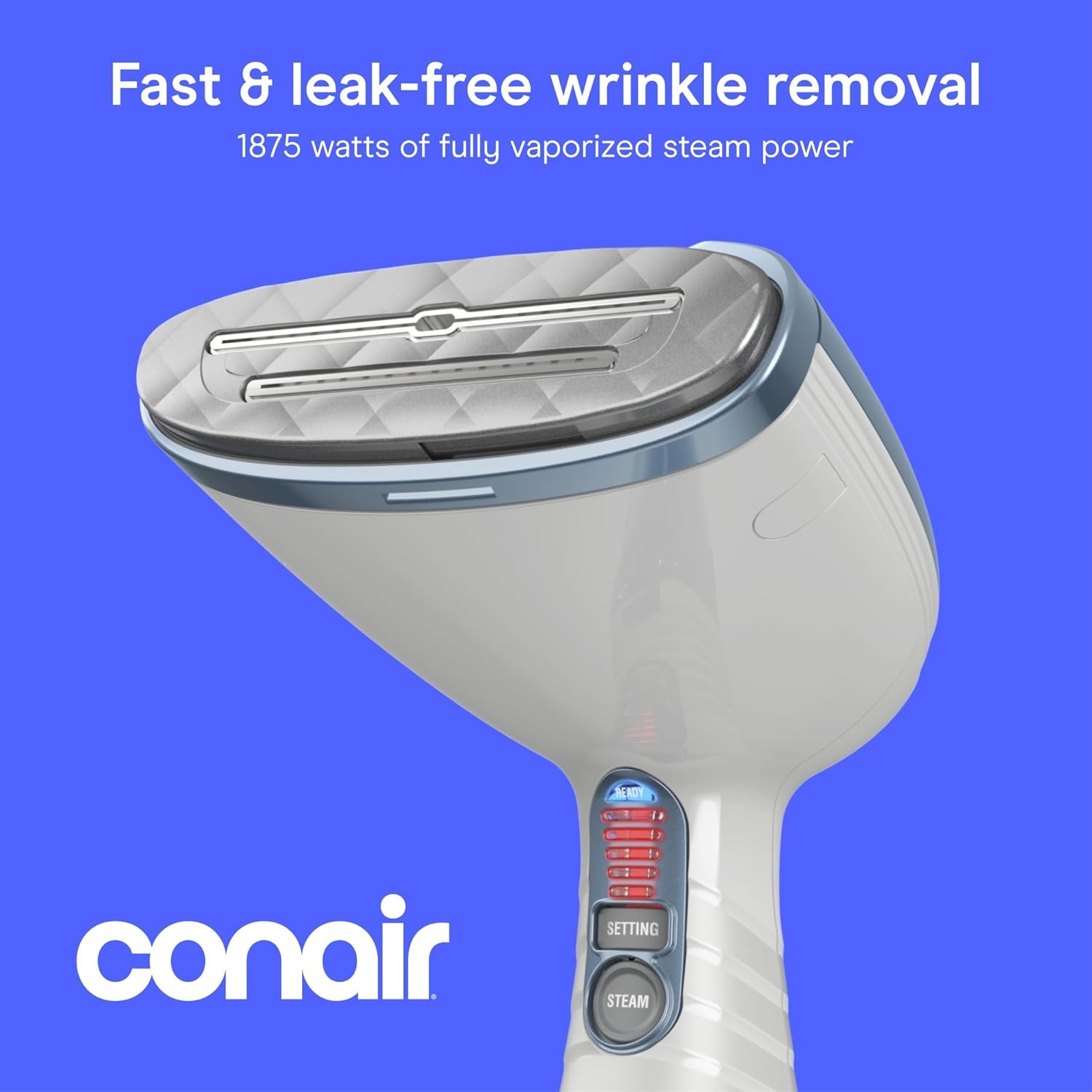 image:imageConair Handheld Garment Steamer for Clothes Turbo ExtremeSteam 1875W Fabric Steamer Portable Handheld Design Strong Penetrating Steam WhiteChampagneBlue