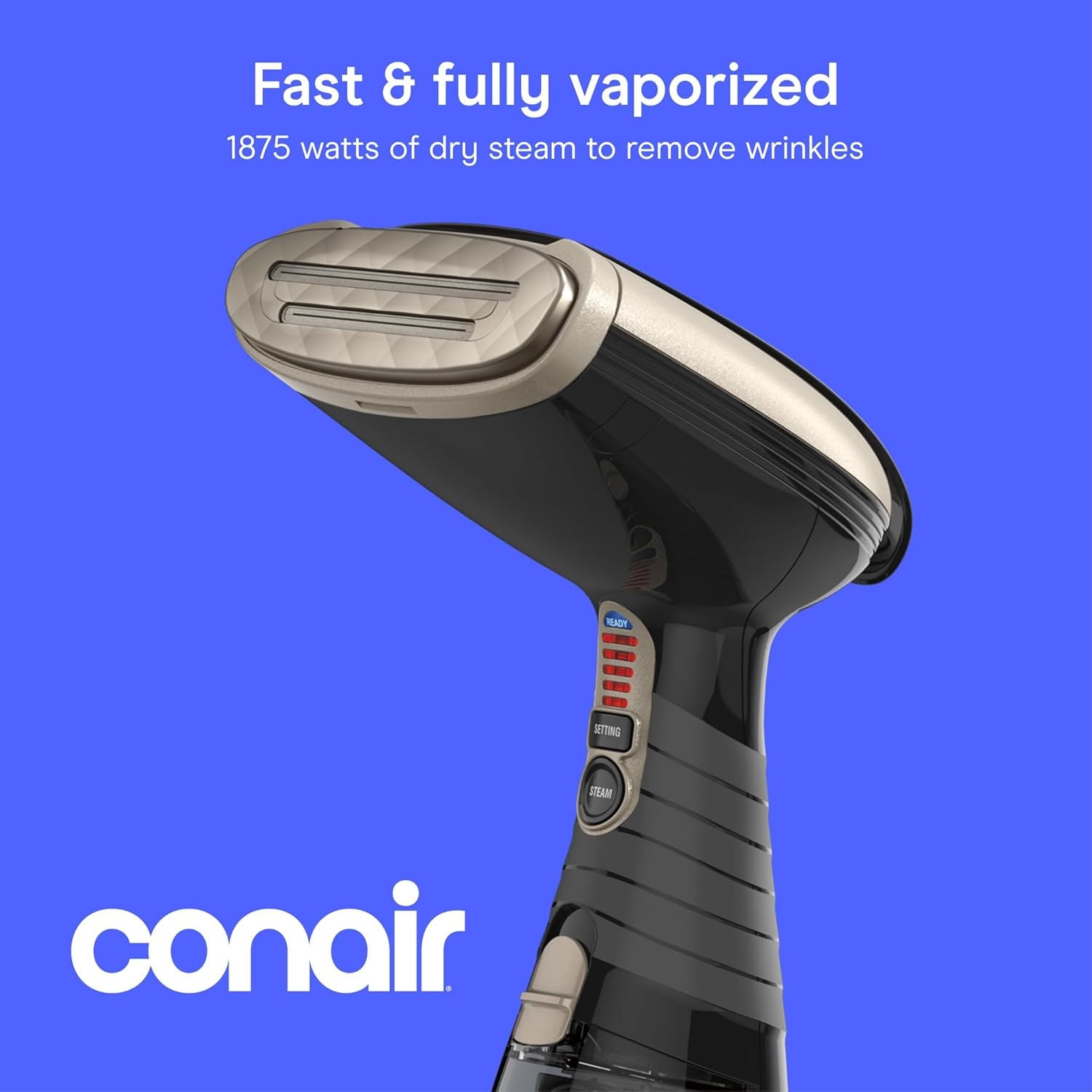 image:imageConair Handheld Garment Steamer for Clothes Turbo ExtremeSteam 1875W Fabric Steamer Portable Handheld Design Strong Penetrating Steam WhiteChampagneBlack