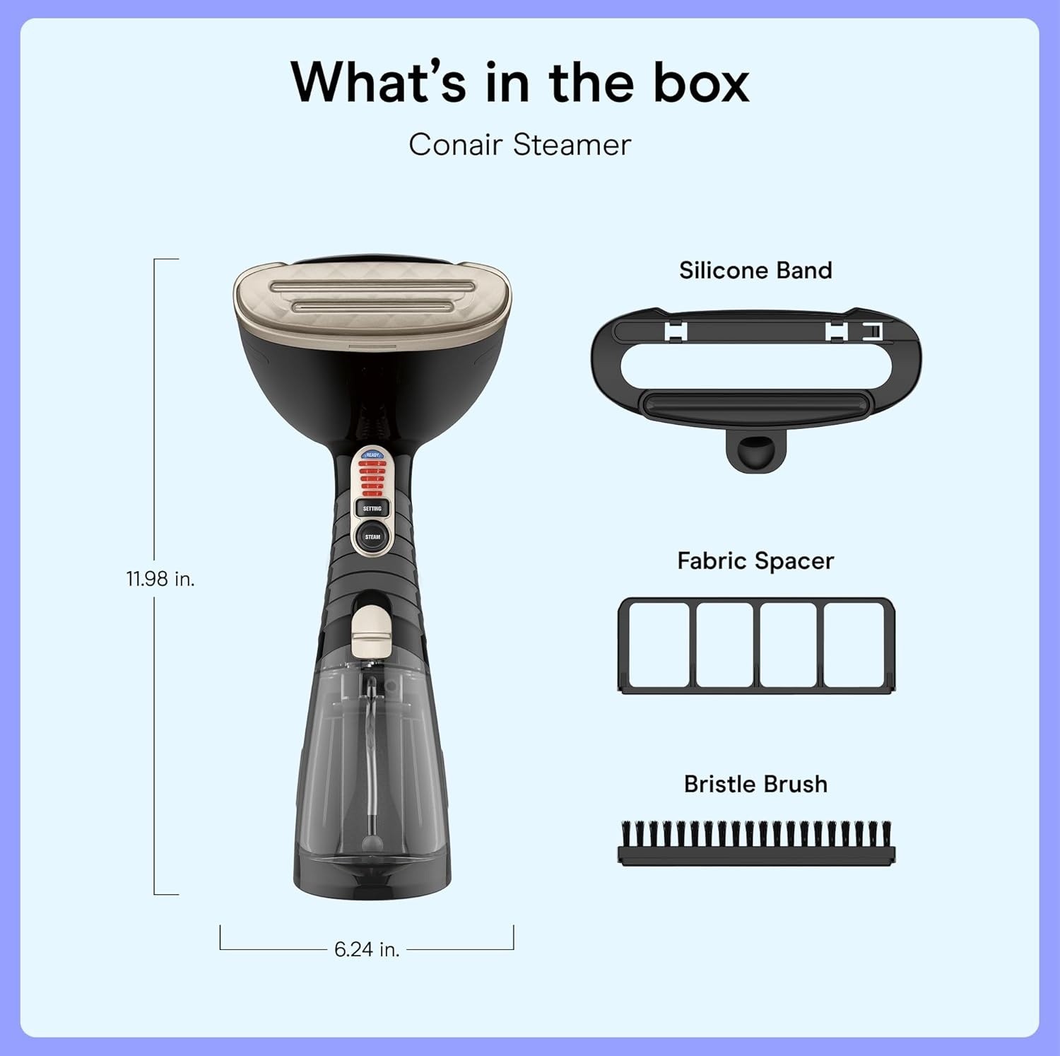 image:imageConair Handheld Garment Steamer for Clothes Turbo ExtremeSteam 1875W Fabric Steamer Portable Handheld Design Strong Penetrating Steam WhiteChampagneBlack