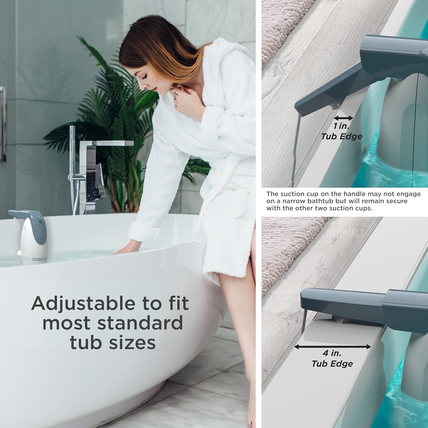 image:imageConair Jet Hydro Spa Portable Bath Spa with Dual Hydro Jets for Tub Bath Spa Jet for Tub Creates Soothing Bubbles andor Massage Spa Bath for at Home UseWhite