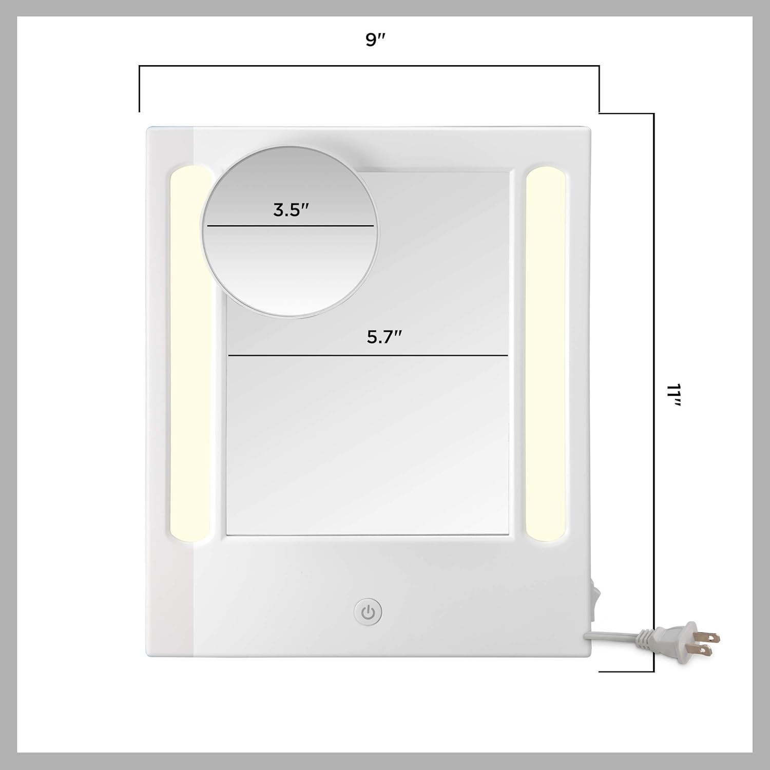image:imageConair Lighted Makeup Mirror LED Vanity Mirror 1X5X Magnifying Mirror Corded in Glossy White11L x 9W