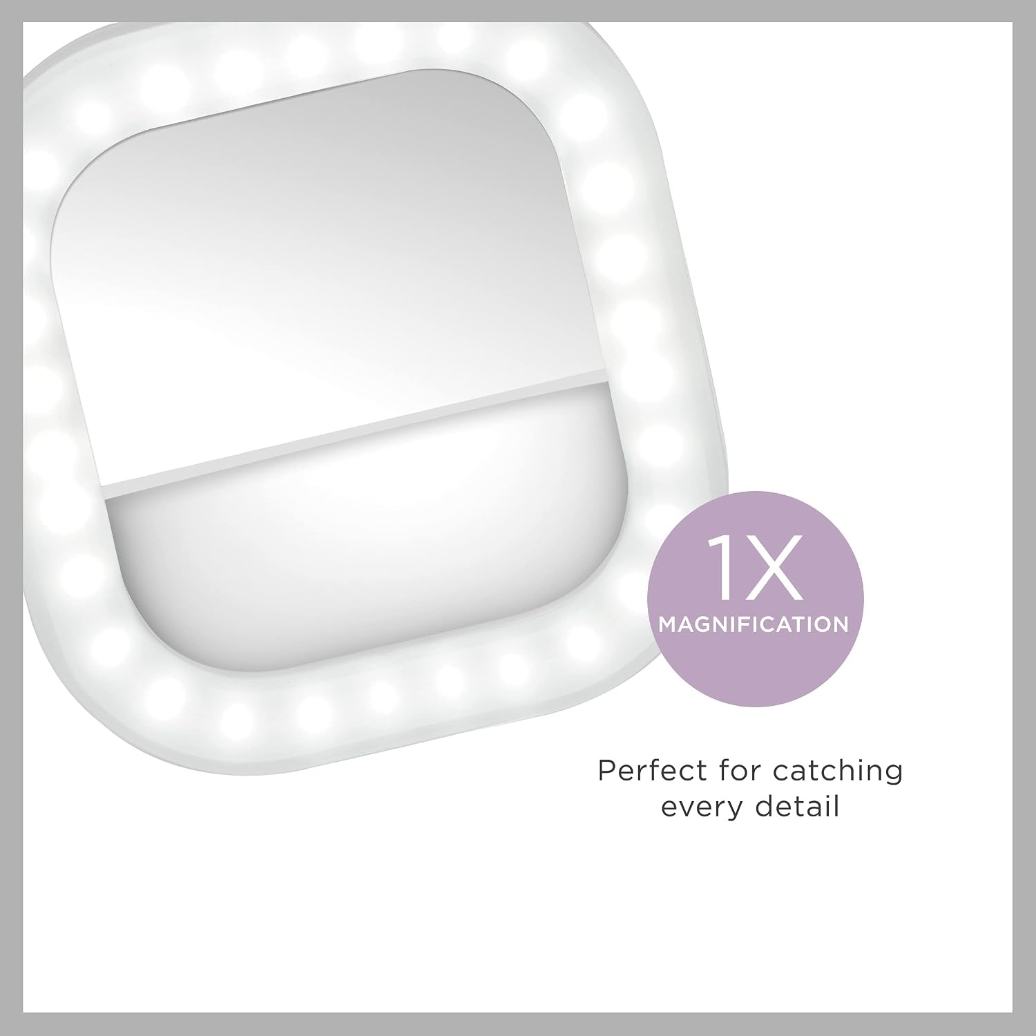 image:imageConair Lighted Makeup Mirror for Phone Selfie Ring Light and Vanity Mirror Battery Operated White118L x 43W