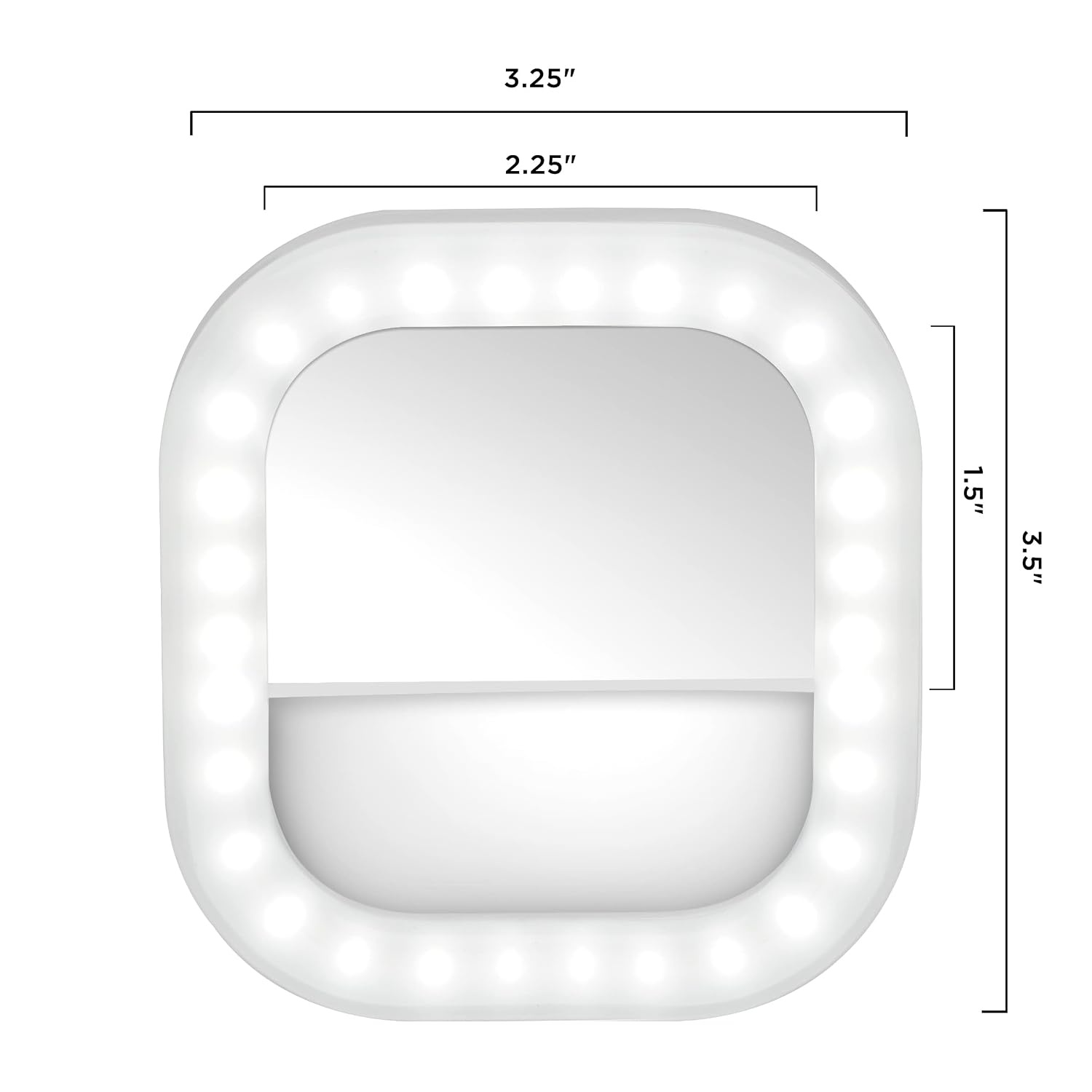 image:imageConair Lighted Makeup Mirror for Phone Selfie Ring Light and Vanity Mirror Battery Operated White118L x 43W
