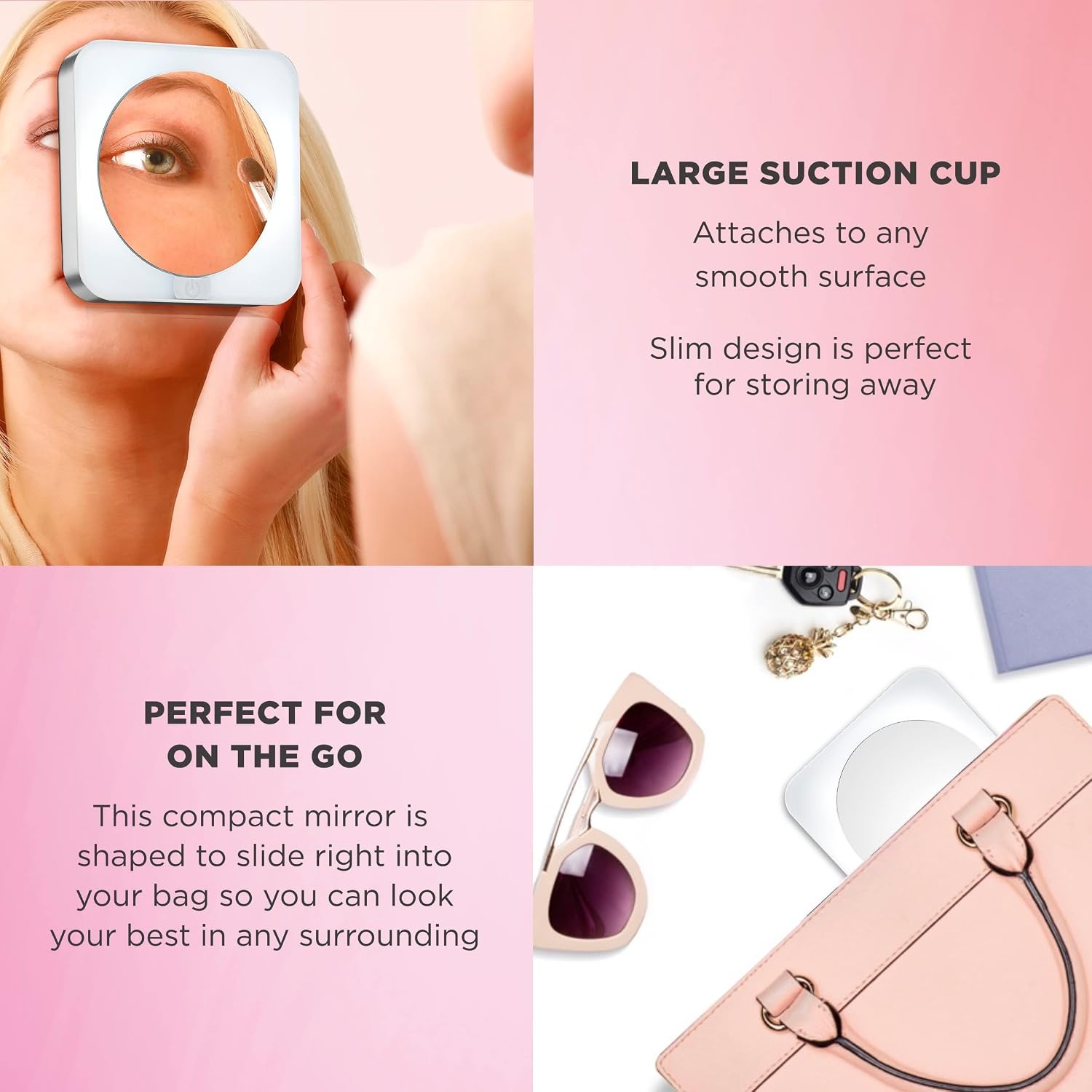 image:imageConair Lighted Makeup Mirror for Phone Selfie Ring Light and Vanity Mirror Battery Operated White15x438x662 Inch Pack of 2