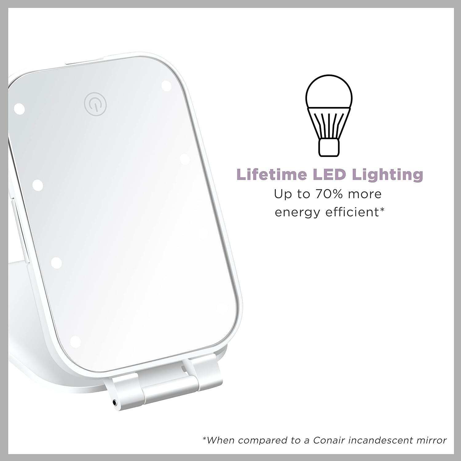 image:imageConair Lighted Makeup Mirror for Phone Selfie Ring Light and Vanity Mirror Battery Operated White47L x 3W