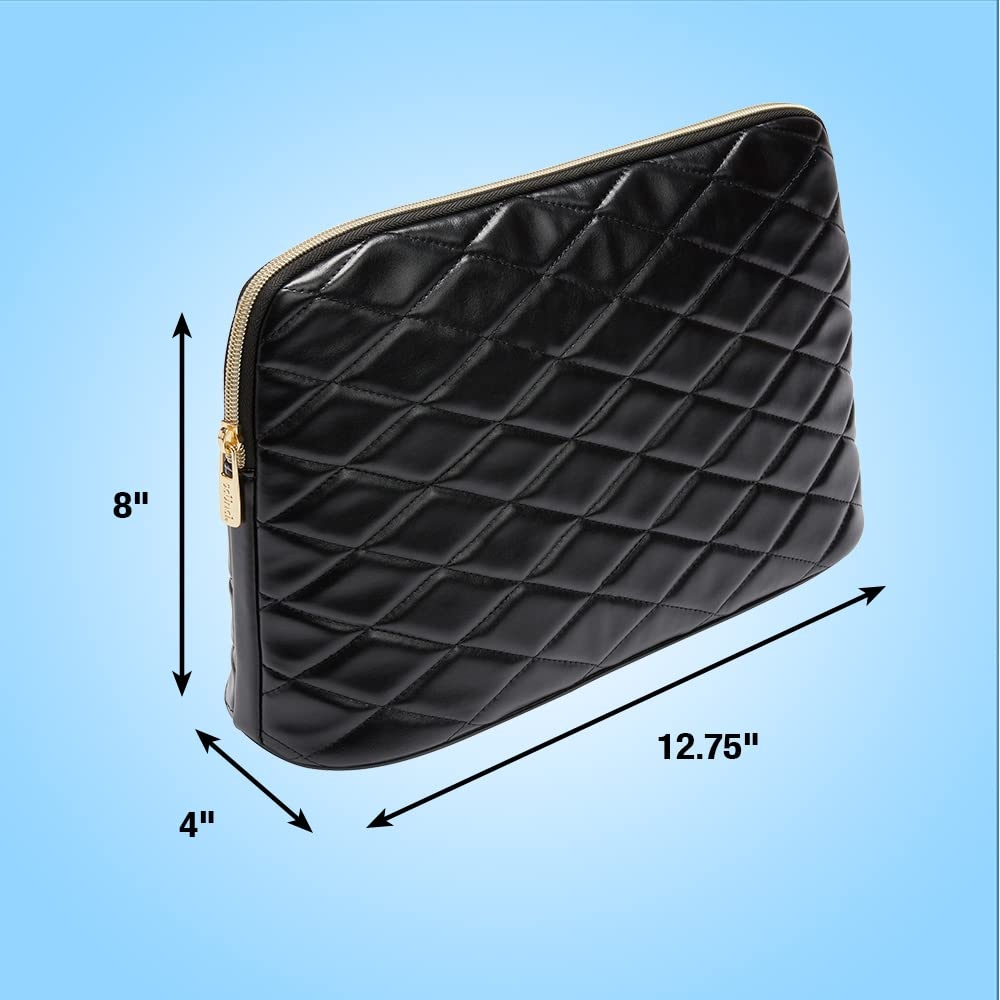 image:imageConair Makeup Bag Cosmetic Bag Great for Makeup Brushes or Cosmetics Perfect Size for Tote Bag or CarryOn Organizer Shape in Black Diamond Quilt PatternClutch Pack of 2
