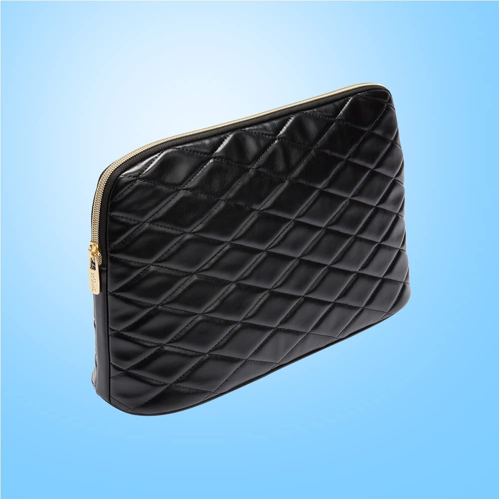 image:imageConair Makeup Bag Cosmetic Bag Great for Makeup Brushes or Cosmetics Perfect Size for Tote Bag or CarryOn Organizer Shape in Black Diamond Quilt PatternClutch Pack of 2