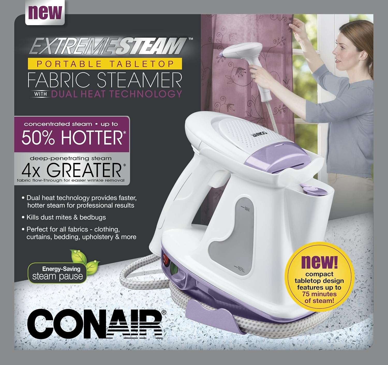 image:imageConair Portable Tabletop Fabric Steamer GS65