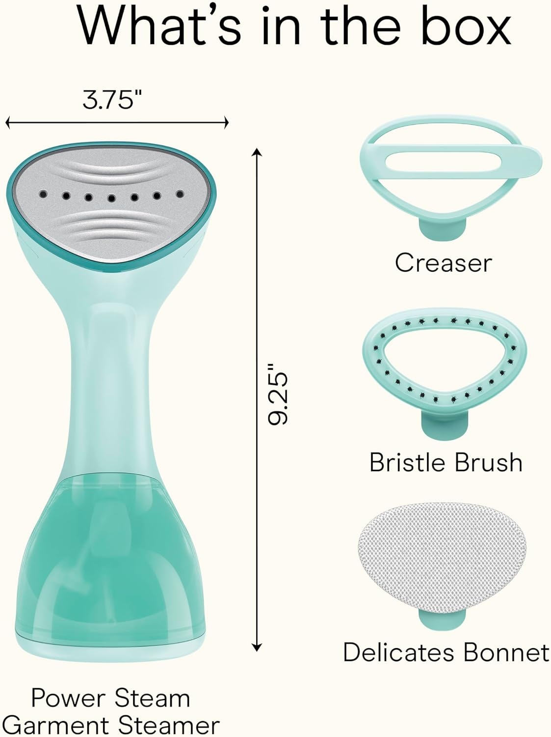 image:imageConair Power Steam Garment Steamer Clothes Steamer Handheld with Ceramic Soleplate Clothing Steamer 35Second HeatUp 15Minute Steam Fabric Attachments Mint Green
