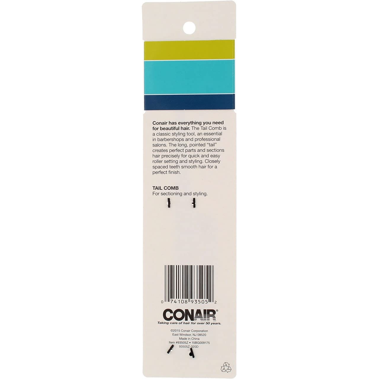 image:imageConair Styling Essentials Tail Comb for Sectioning and Styling 6 per case