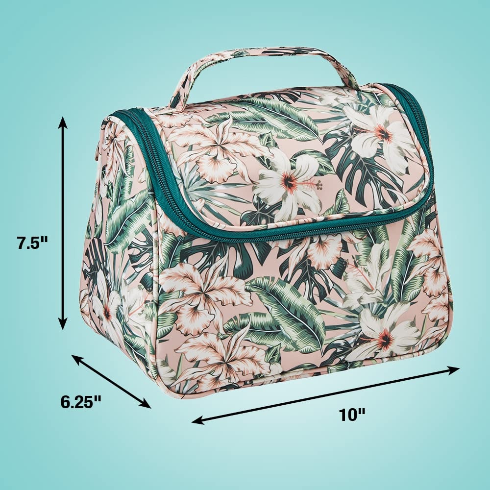 image:imageConair Travel Makeup Bag Large Toiletry and Cosmetic Bag with Internal Organizer Perfect for Weekend Getaways or Long Vacations Weekender Shape in Tropical Print