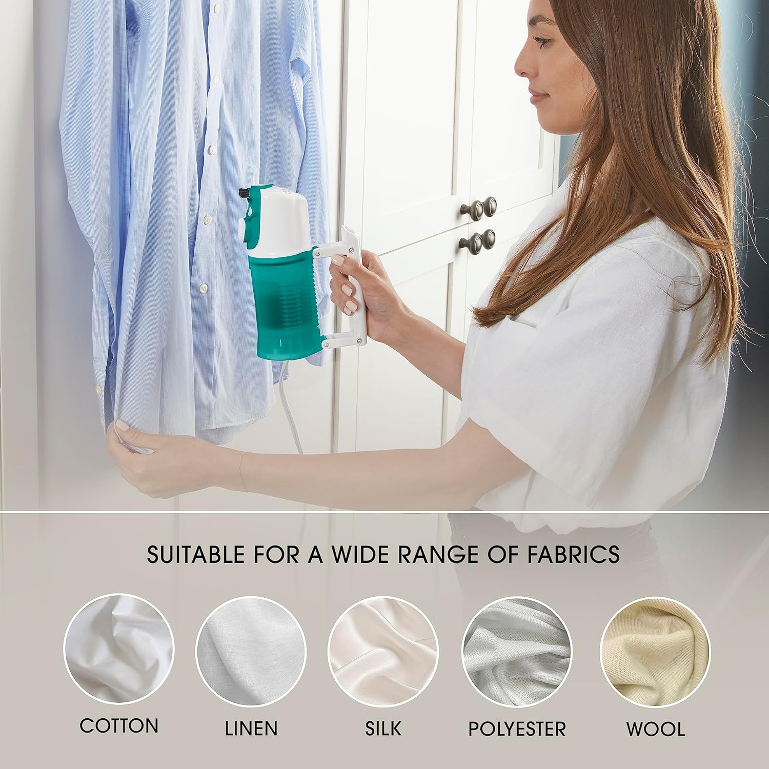 image:imageConair Travel Steamer for Clothes Mini Garment Steamer Fabric Steamer in Green by Travel Smart Packable in Carry On Luggage Dual Voltage