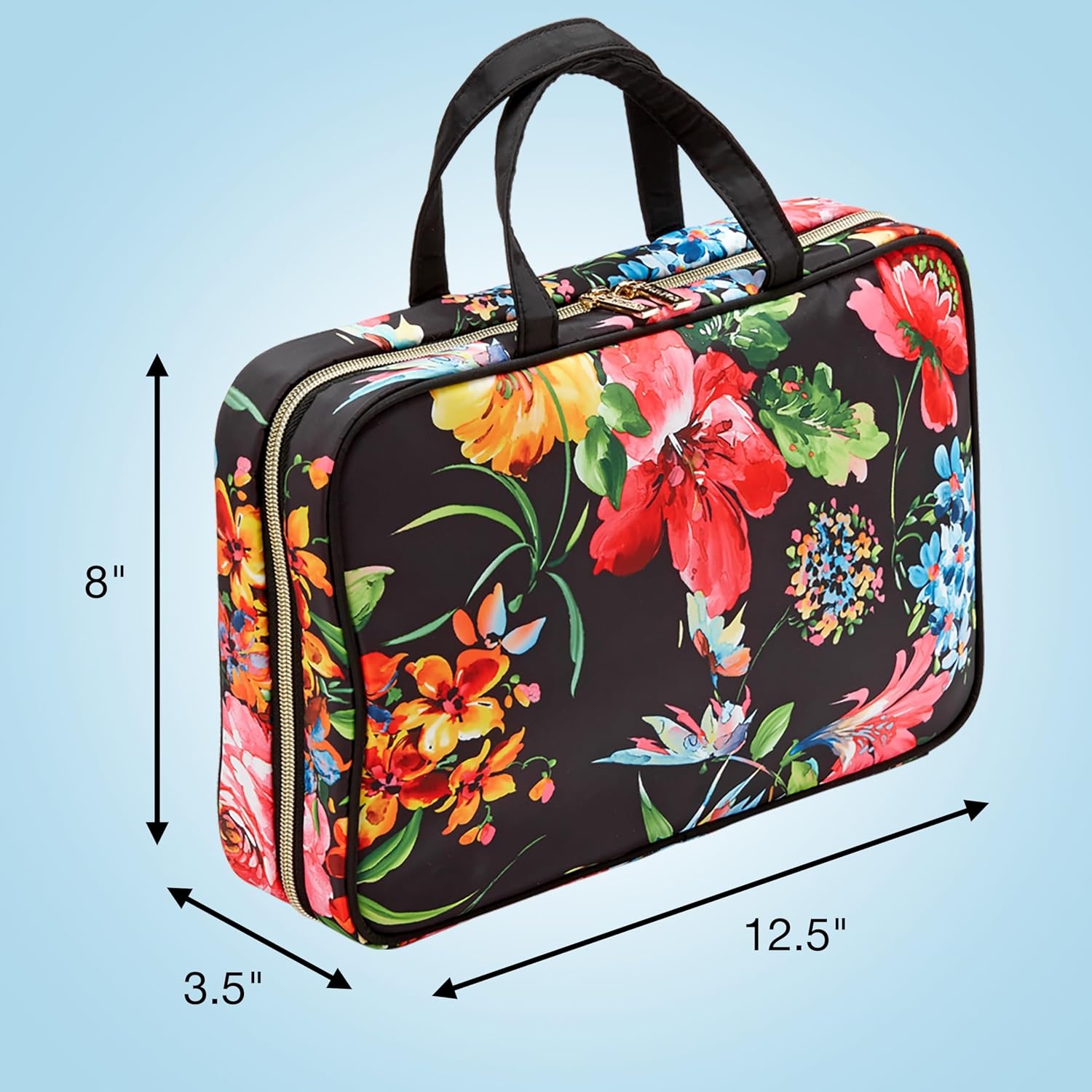 image:imageConair Travel Toiletry Bag Makeup Bag Cosmetic Bag Travel Makeup BagBlack Floral