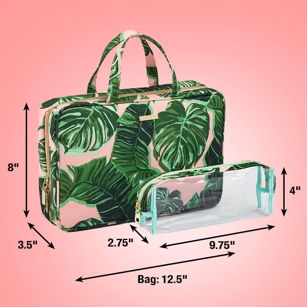 image:imageConair Travel Toiletry Bag Makeup Bag Cosmetic Bag Travel Makeup BagPink Palm