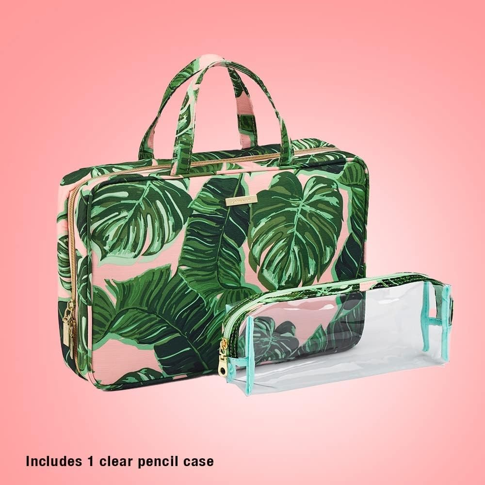 image:imageConair Travel Toiletry Bag Makeup Bag Cosmetic Bag Travel Makeup BagPink Palm