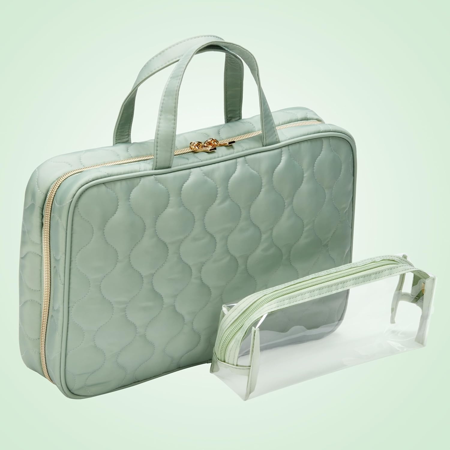 image:imageConair Travel Toiletry Bag Makeup Bag Cosmetic Bag Travel Makeup BagSage Green