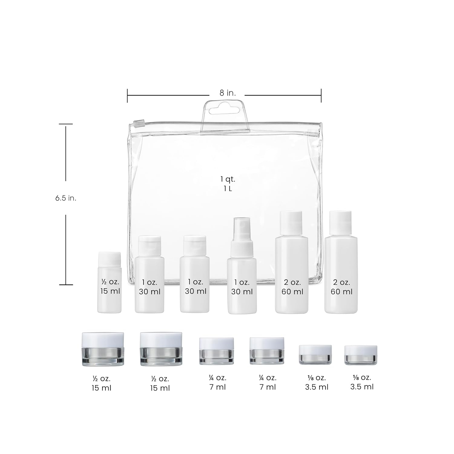 image:imageConair Travel Toiletry Bag for Women and Men Clear Bag by Travel Smart13 Piece Set