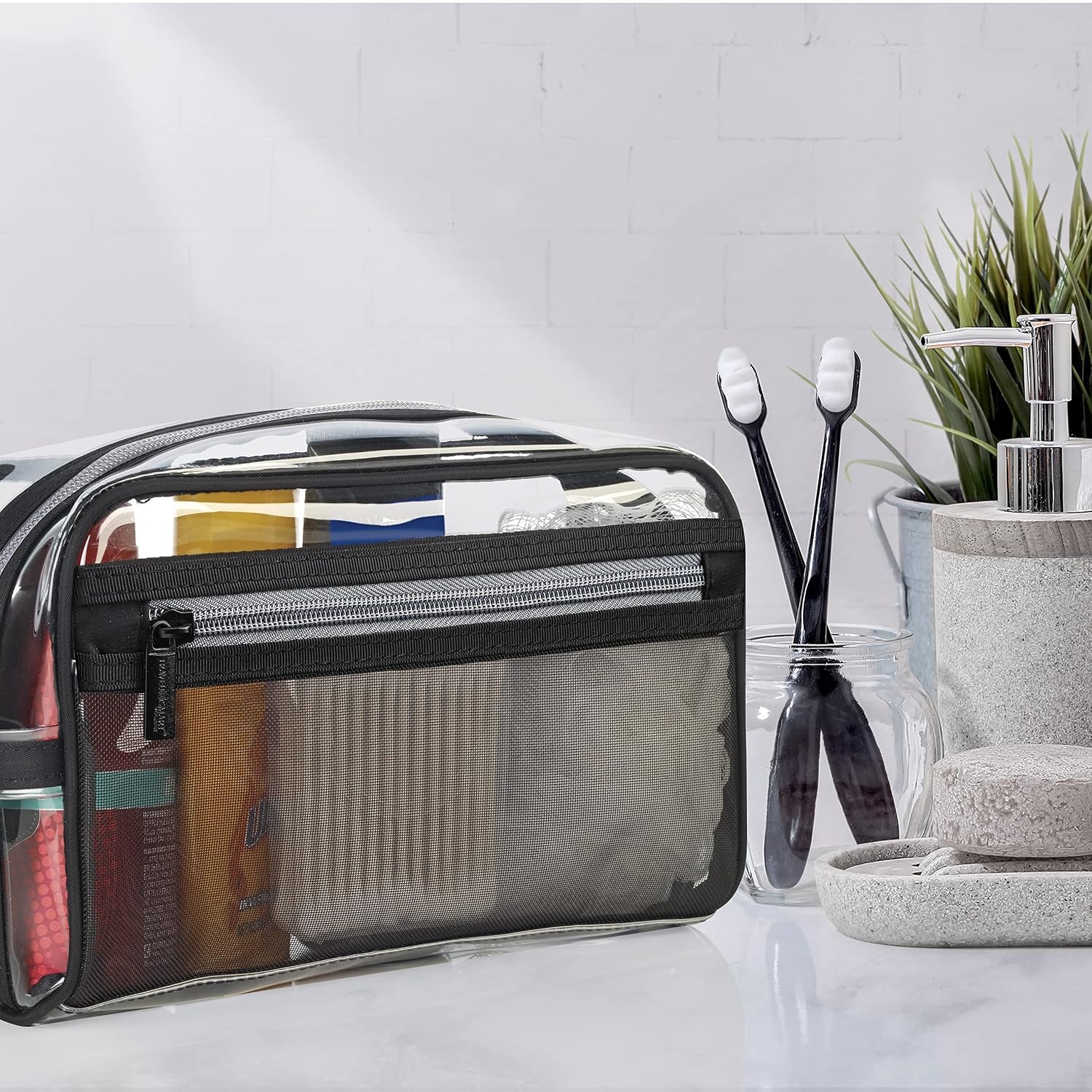 image:imageConair Travel Toiletry Bag for Women and Men Clear Bag by Travel SmartPack of 1