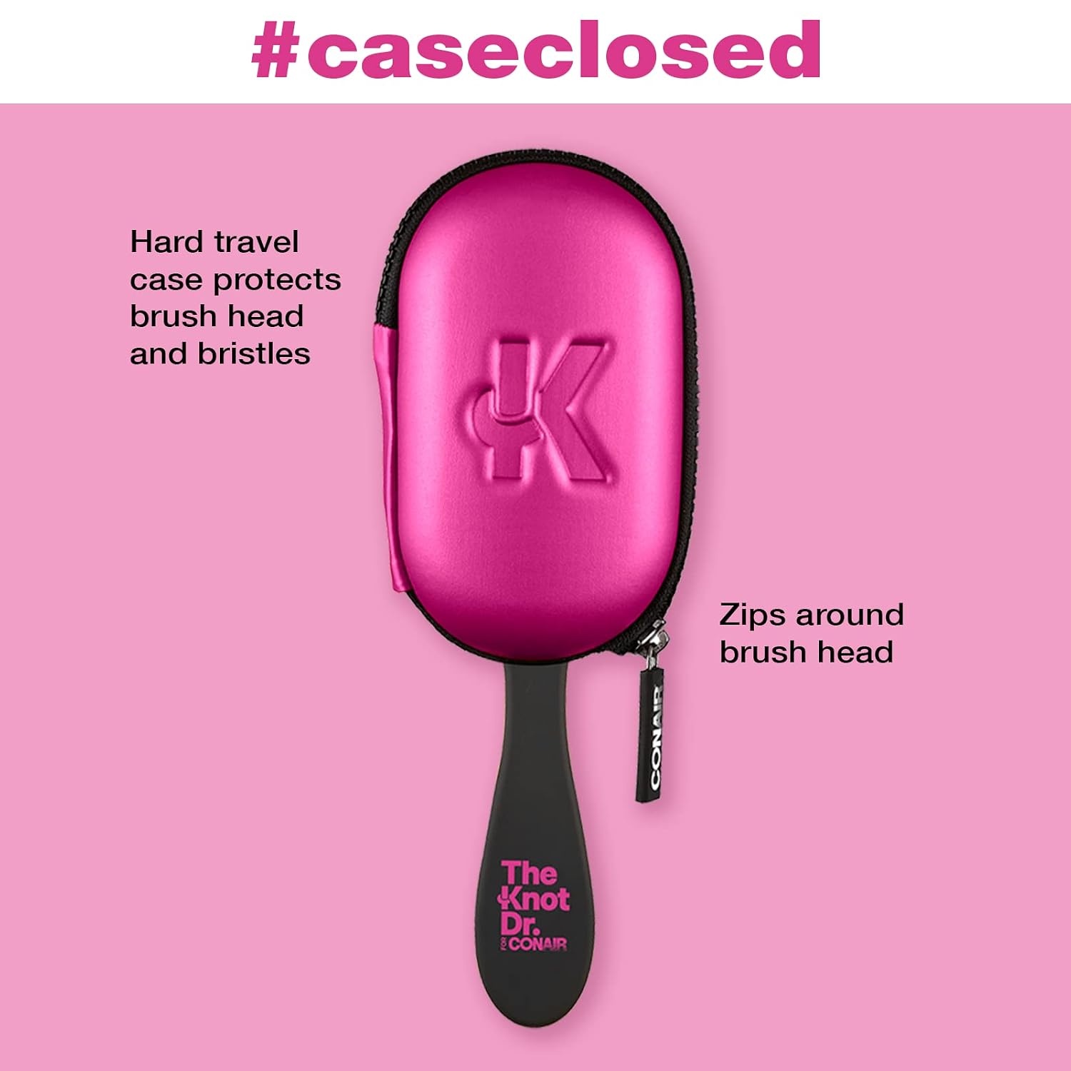 image:imageThe Knot Dr hair brush by Conair Detangling hair brush Removes Knots and Tangles in wet or dry Hair hair brushes for women PinkBlack