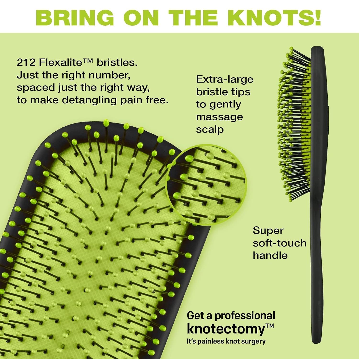 image:imageThe Knot Dr hair brush by Conair Detangling hair brush Removes Knots and Tangles in wet or dry Hair hair brushes for women PinkGreen
