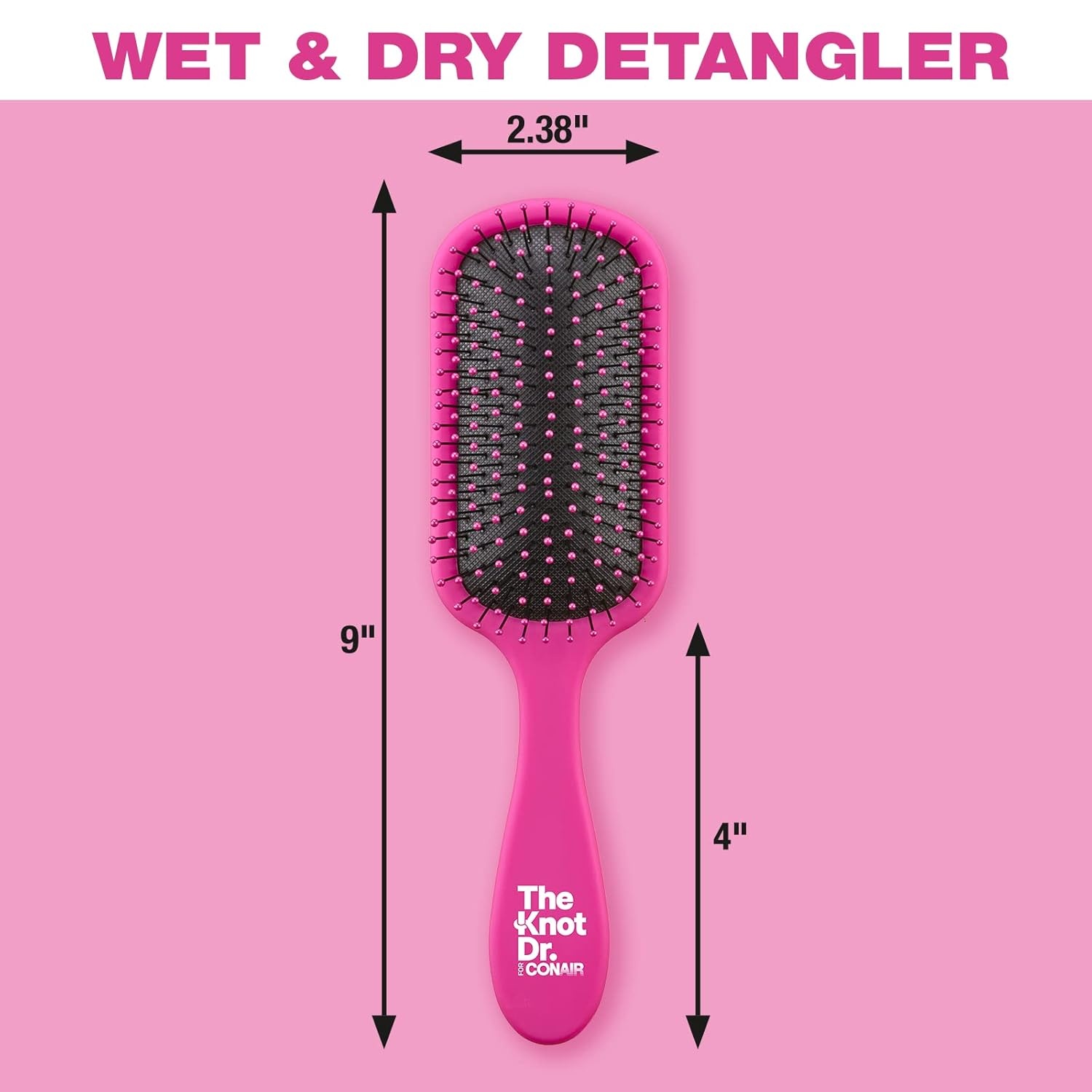 image:imageThe Knot Dr hair brush by Conair Detangling hair brush Removes Knots and Tangles in wet or dry Hair hair brushes for women PinkPink